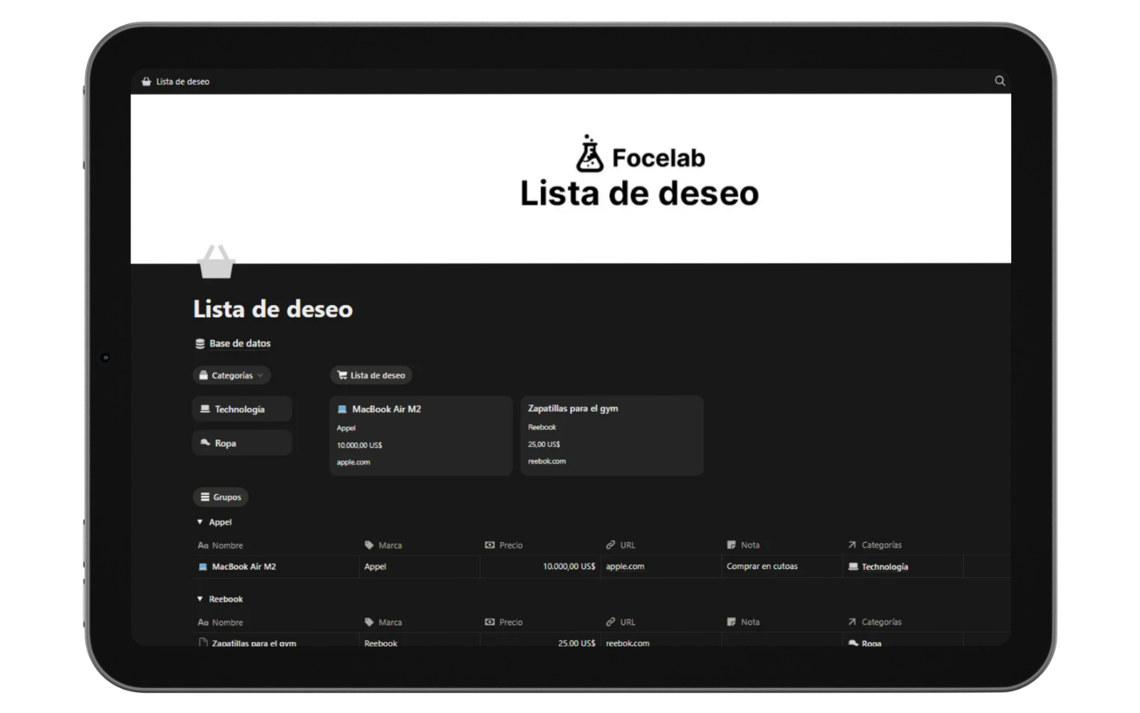 Lista de deseo